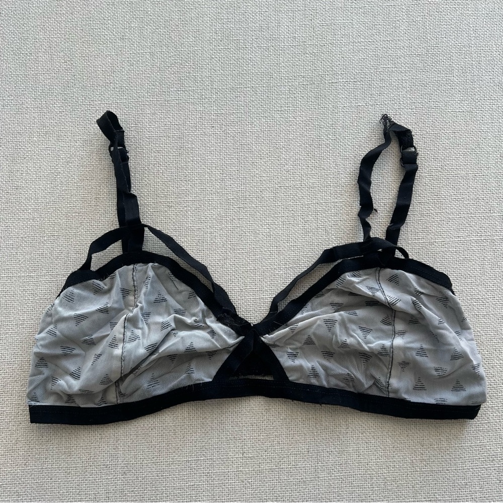 URBAN OUTFITTERS Silence + Noise Geometric Print Soft Mesh Strappy Bralette